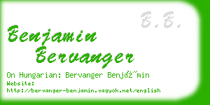 benjamin bervanger business card